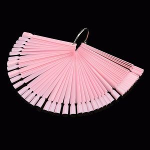 Палитра-веер на кольце розовая, 50 шт