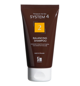 System 4 Терапевтический шампунь №2 для сухой кожи головы и поврежденных волос, 75 мл